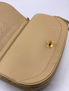 CHANEL Vintage Lambskin Half Moon Flap Bag Beige / gold hardware