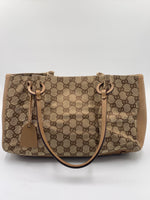 GUCCI GG Monogram Brown Shoulder Bag with Small Pouch