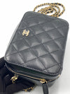 CHANEL Black Caviar Mini Camera Bag in Gold Hardware