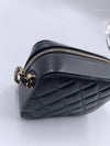 CHANEL Black Caviar Mini Camera Bag in Gold Hardware