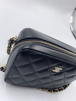 CHANEL Black Caviar Mini Camera Bag in Gold Hardware