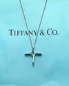 Sold-Tiffany & Co 925 Silver Elsa Peretti Infinity Cross Pendant Necklace