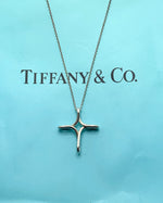 Sold-Tiffany & Co 925 Silver Elsa Peretti Infinity Cross Pendant Necklace