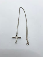 Sold-Tiffany & Co 925 Silver Elsa Peretti Infinity Cross Pendant Necklace