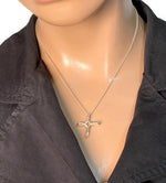 Sold-Tiffany & Co 925 Silver Elsa Peretti Infinity Cross Pendant Necklace