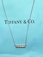Tiffany & Co 925 Silver Atlas Collection Bar Necklace