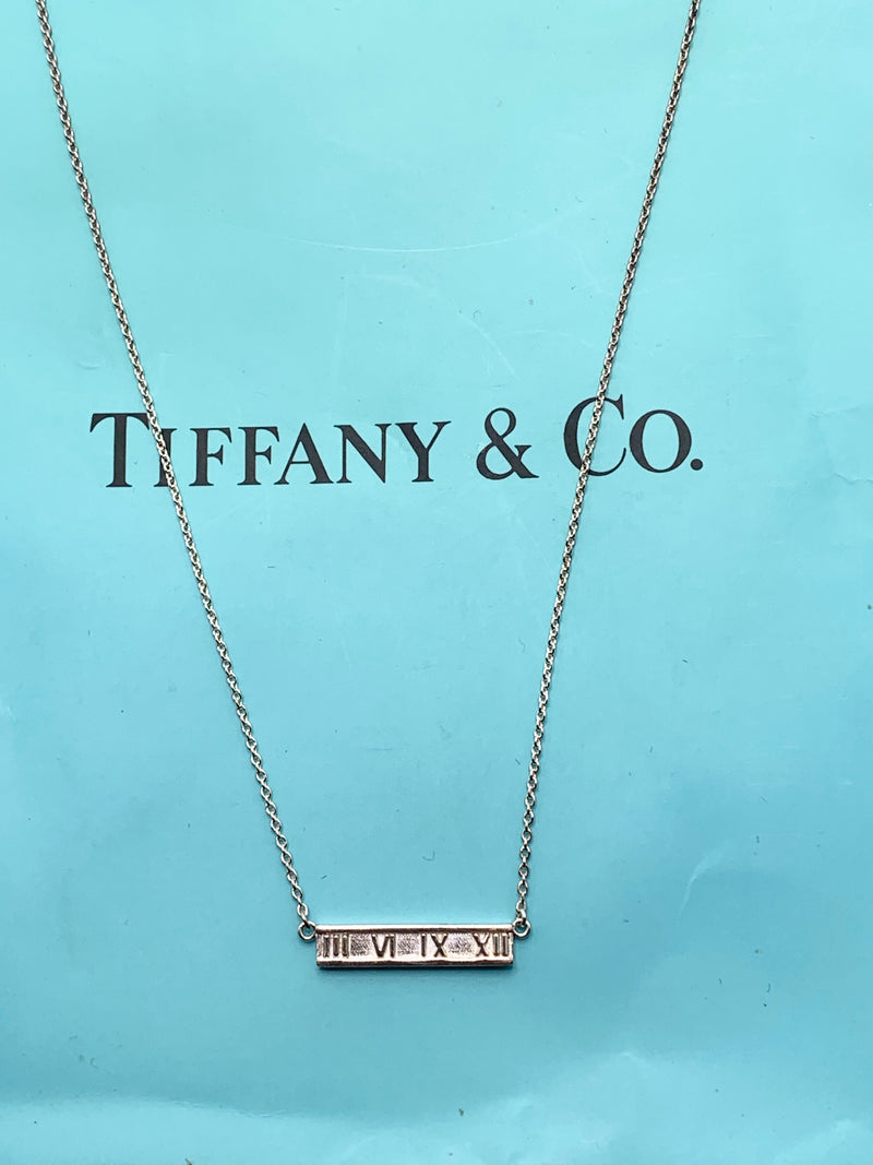 Tiffany silver bar necklace Clearance
