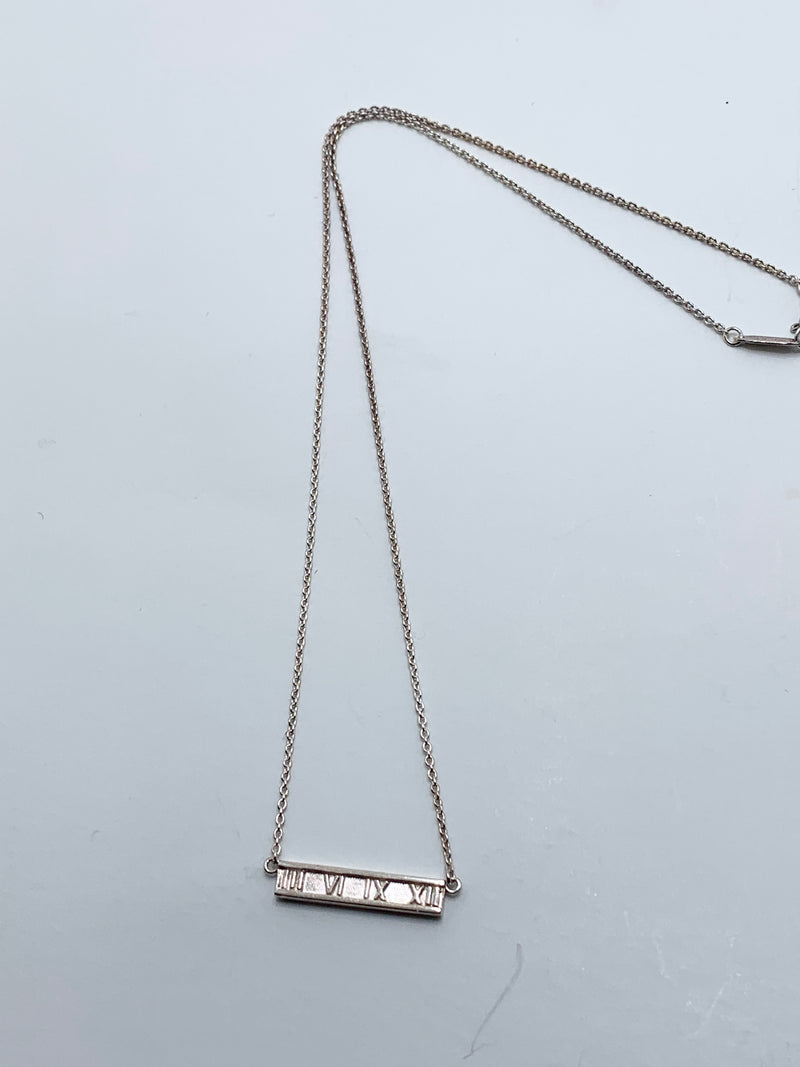 Tiffany & Co 925 Silver Atlas Collection Bar Necklace