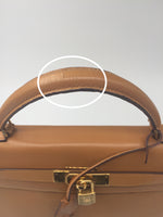 Sold-HERMES Vintage Kelly 32 Clemence Leather Gold Color GHW
