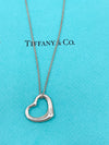 Sold-Tiffany & Co 925 Silver Elsa Peretti Open Heart 22mm pendant Necklace