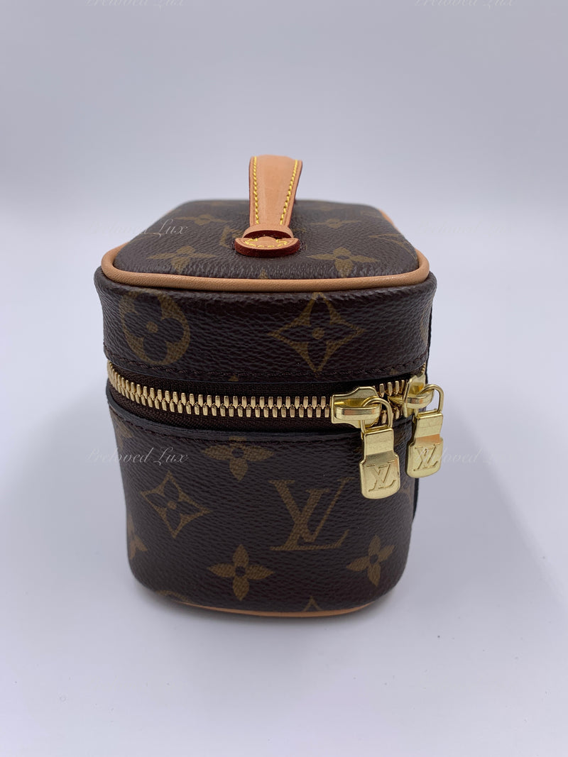 LOUIS VUITTON Monogram Nano Nice Cosmetic Vanity Top Handle Bag – Preloved  Lux