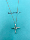 Sold-Tiffany & Co 925 Silver Elsa Peretti Infinity Cross Pendant Necklace