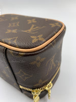 LOUIS VUITTON Monogram Nano Nice Cosmetic Vanity Top Handle Bag