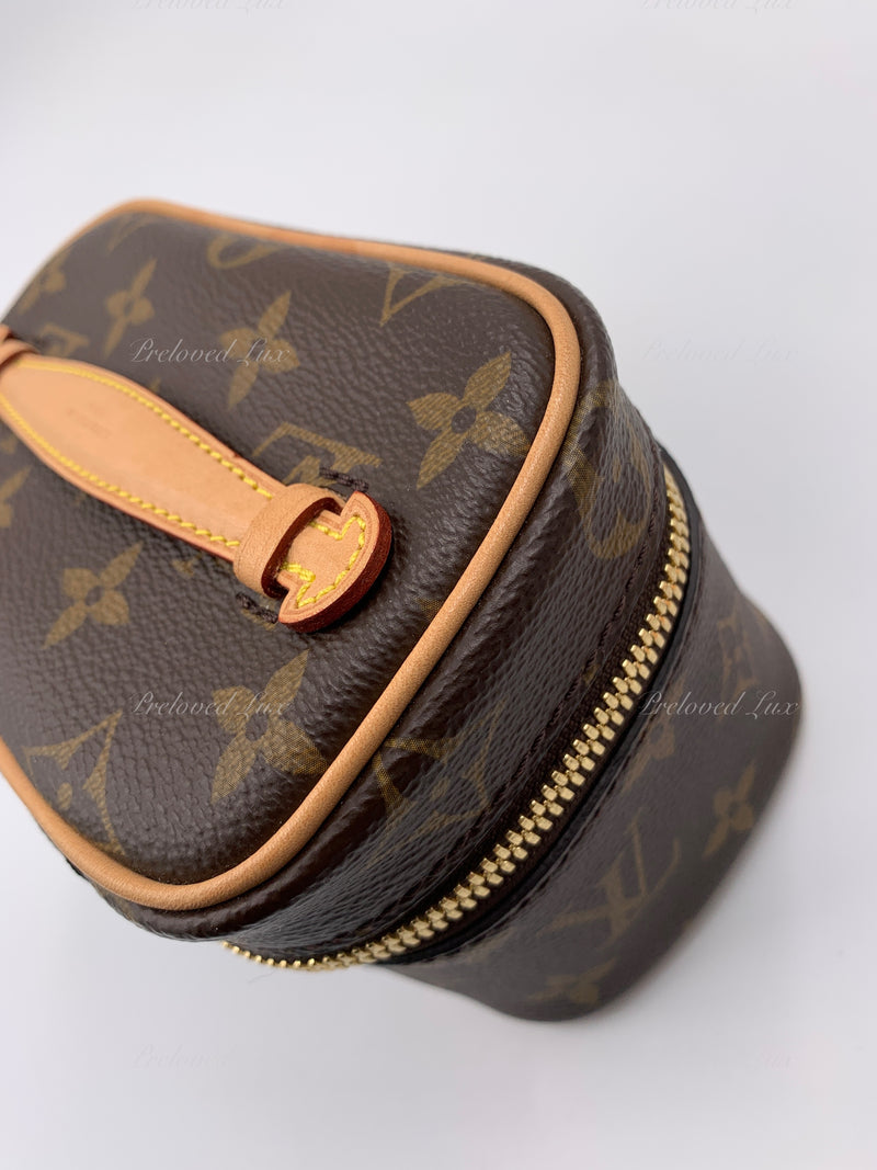 LOUIS VUITTON Monogram Nano Nice Cosmetic Vanity Top Handle Bag – Preloved  Lux