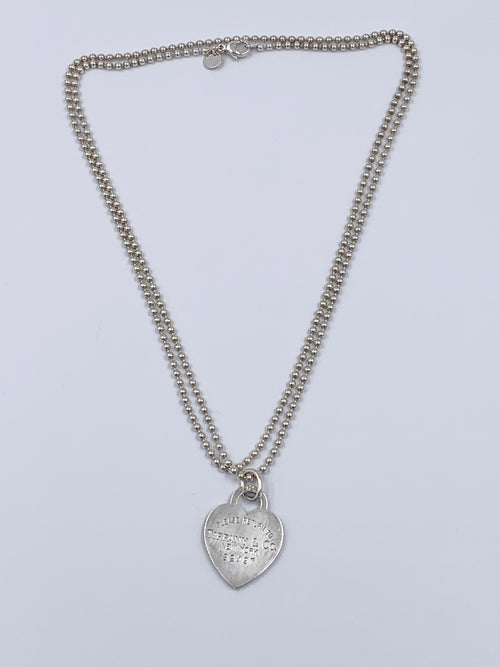 Sold-Tiffany & Co 925 Silver Return to Tiffany Heart Tag Long Necklace