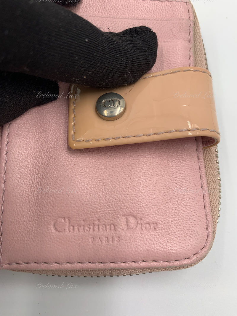 Christian Dior Pink Patent Leather Small Wallet/ Card Case