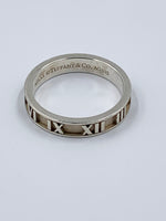 Tiffany & Co 925 Silver Atlas Narrow Ring Size 7.5