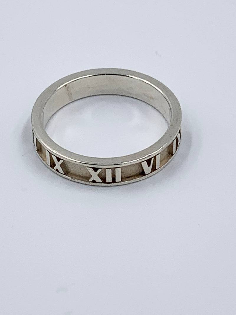 Tiffany & Co 925 Silver Atlas Narrow Ring Size 7.5