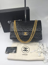 Sold - CHANEL Lambskin Double Chain Double Flap Bag black/GHW