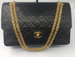 Sold - CHANEL Lambskin Double Chain Double Flap Bag black/GHW