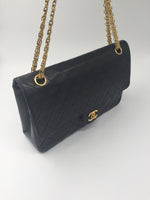 Sold - CHANEL Lambskin Double Chain Double Flap Bag black/GHW