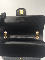 Sold - CHANEL Lambskin Double Chain Double Flap Bag black/GHW