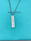 Sold-Tiffany & Co 925 Silver Bar Pendant with Necklace