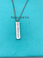 Sold-Tiffany & Co 925 Silver Bar Pendant with Necklace