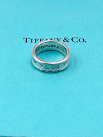 Sold-Tiffany & Co 925 Silver 1837 Medium Ring Size 7 1/4 (7.25)