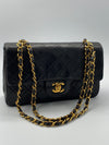 Sold-CHANEL Classic Lambskin Double Chain Double Small Flap Bag black/gold (2)