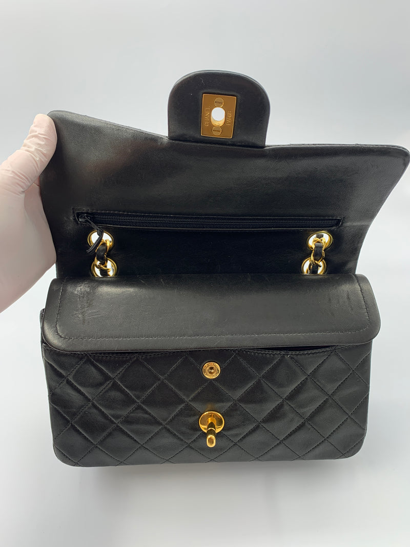 Vintage Paris Double Flap Bag Black
