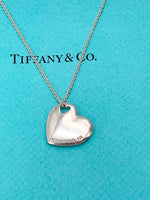 Tiffany & Co Silver 925 Solid Heart Pendant Necklace