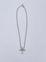 Tiffany & Co 925 Silver Elsa Peretti Medium Size Infinity Cross Pendant Necklace