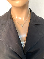 Tiffany & Co 925 Silver Elsa Peretti Medium Size Infinity Cross Pendant Necklace