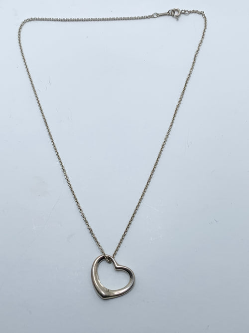 Tiffany & Co 925 Silver Large (22mm) Open Heart Necklace