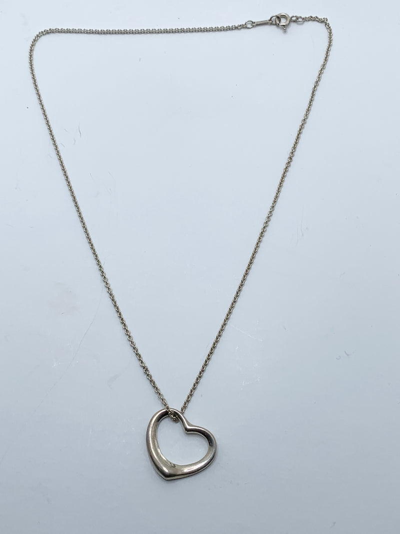 Tiffany & Co 925 Silver Large (22mm) Open Heart Necklace