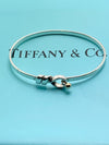 Tiffany & Co Silver 925 Silver Knot Bangle with 18K Gold Ball Bangle