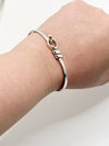 Tiffany & Co Silver 925 Silver Knot Bangle with 18K Gold Ball Bangle