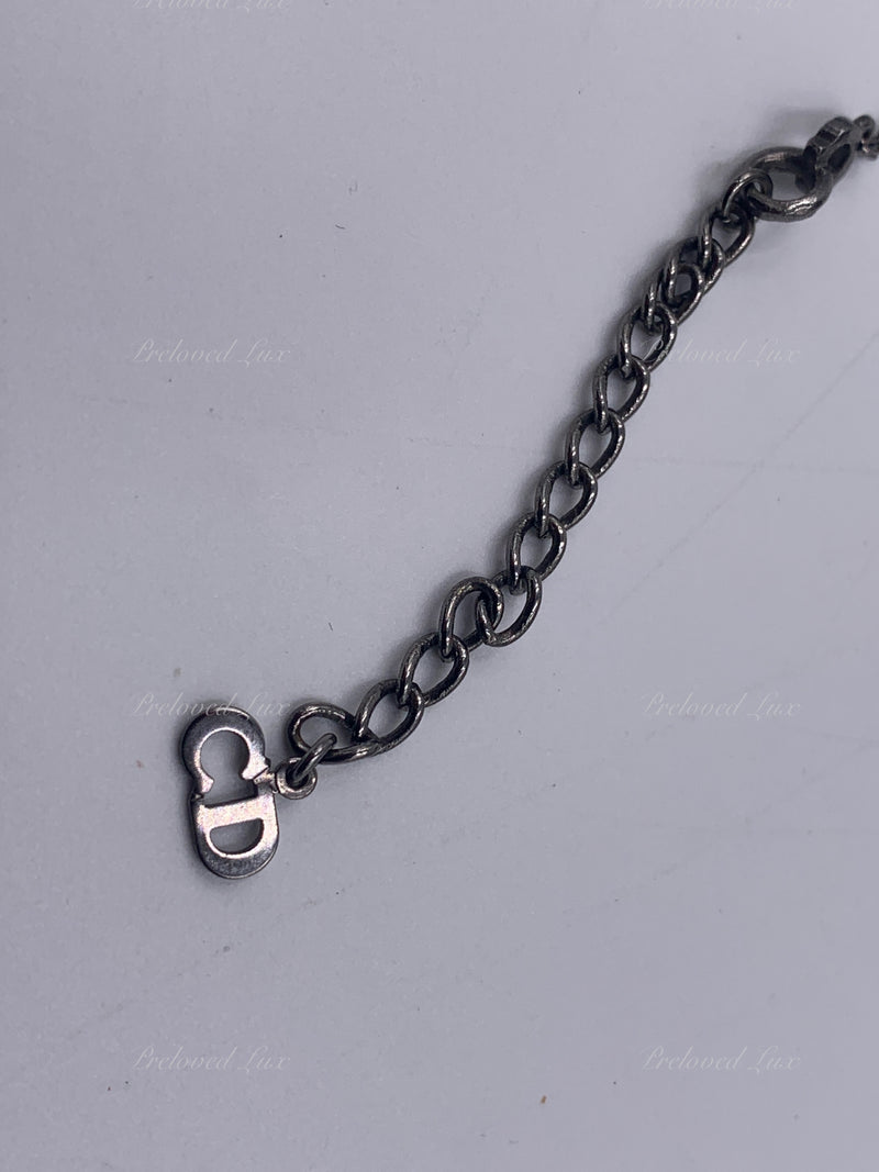 Christian Dior Logo Metallic Black Bracelet