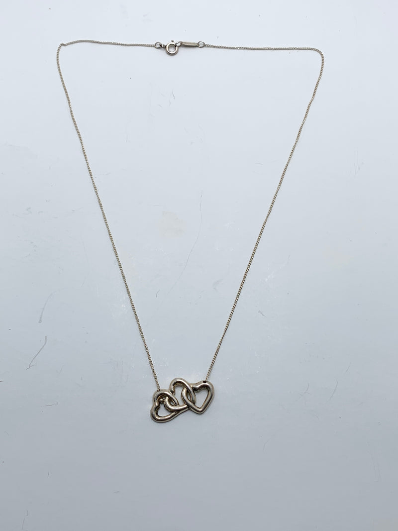 Tiffany & Co Silver 925 Triple Open Hearts Necklace