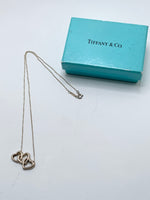 Tiffany & Co Silver 925 Triple Open Hearts Necklace