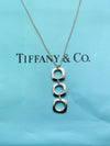 Tiffany & Co 925 Silver Triple Square Cushion Pendant Necklace
