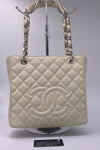 CHANEL Caviar Quilted Petite Shopping Tote Ivory PST vintage canada