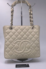 CHANEL Caviar Quilted Petite Shopping Tote Ivory PST vintage canada