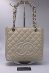 CHANEL Caviar Quilted Petite Shopping Tote Ivory PST vintage canada