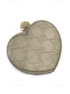 GUCCI GG Logo Monogram Greyish Beige Heart Coin Case