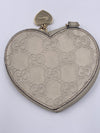 GUCCI GG Logo Monogram Greyish Beige Heart Coin Case