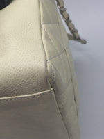 CHANEL Caviar Quilted Petite Shopping Tote Ivory PST