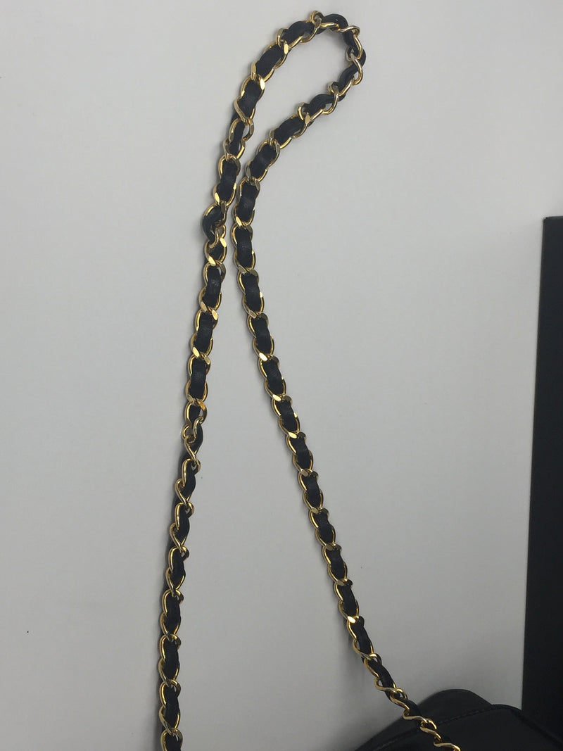 Sold-CHANEL Diana Single Chain Single Flap Bag Black/gold