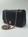 Sold-CHANEL Diana Single Chain Single Flap Bag Black/gold